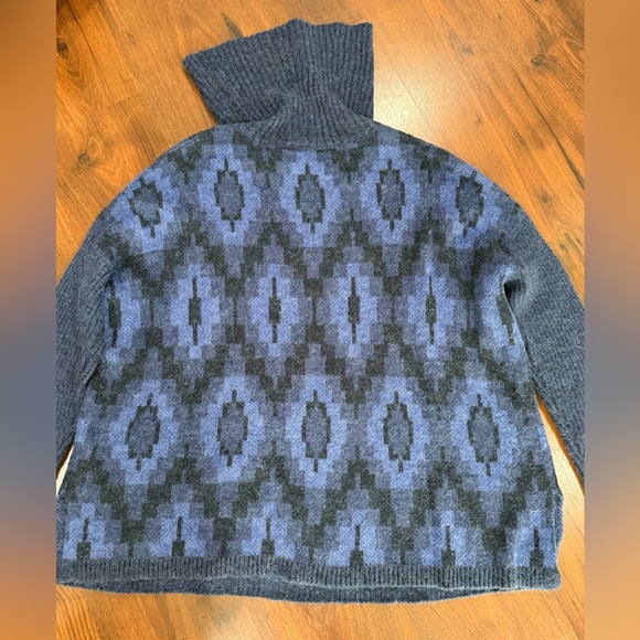 Soft Surroundings Blue Cowl Next Wool Alpaca Soft Knit Pullover Tunic Sweater S - Picture 8 of 8